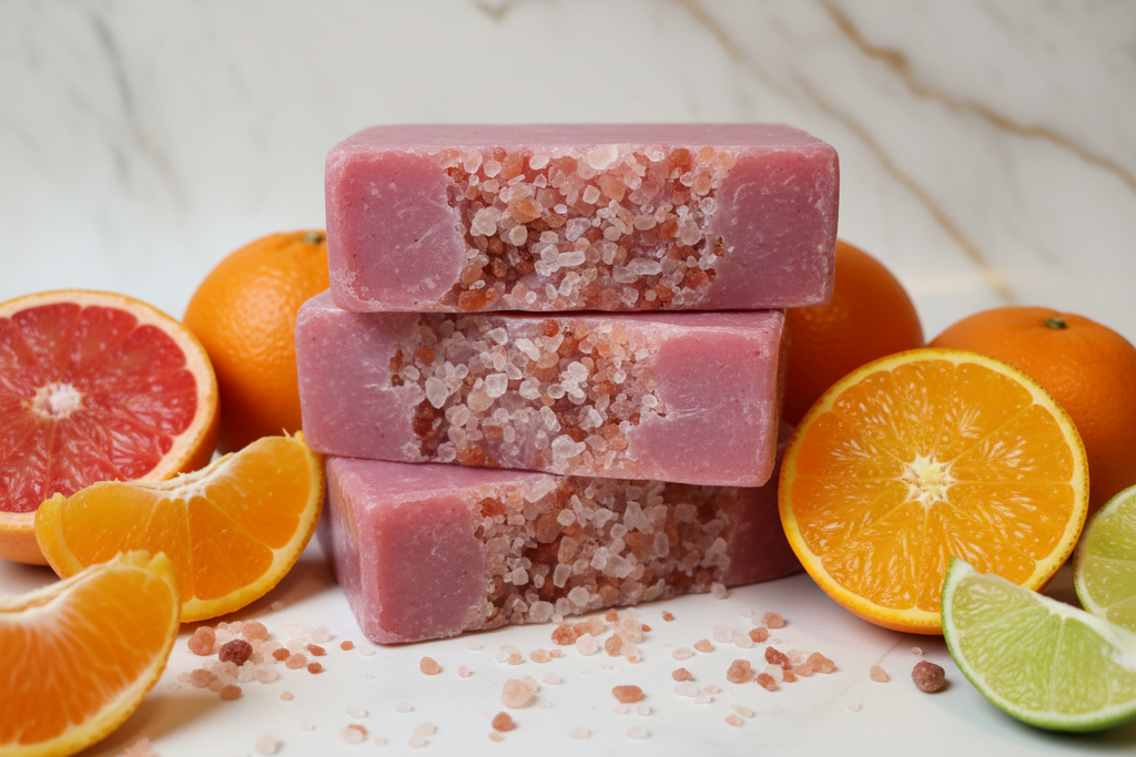 Pink Himalayan Salt Tangerine, Sweet Orange, Grapefruit, Mandarin & Lime BRIGHTING BAR