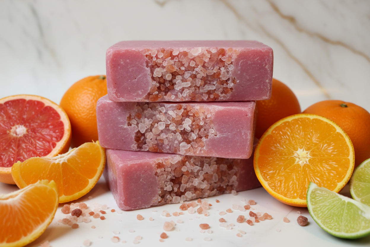 Pink Himalayan Salt Tangerine, Sweet Orange, Grapefruit, Mandarin & Lime BRIGHTING BAR