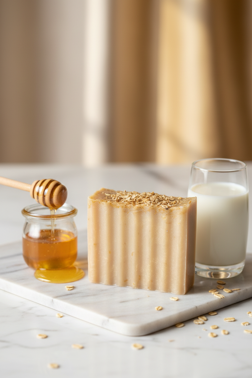 🐐 Goat Milk Oat & Honey🥛🍯(Moisturizing Sensitive Skin Soap Bar)